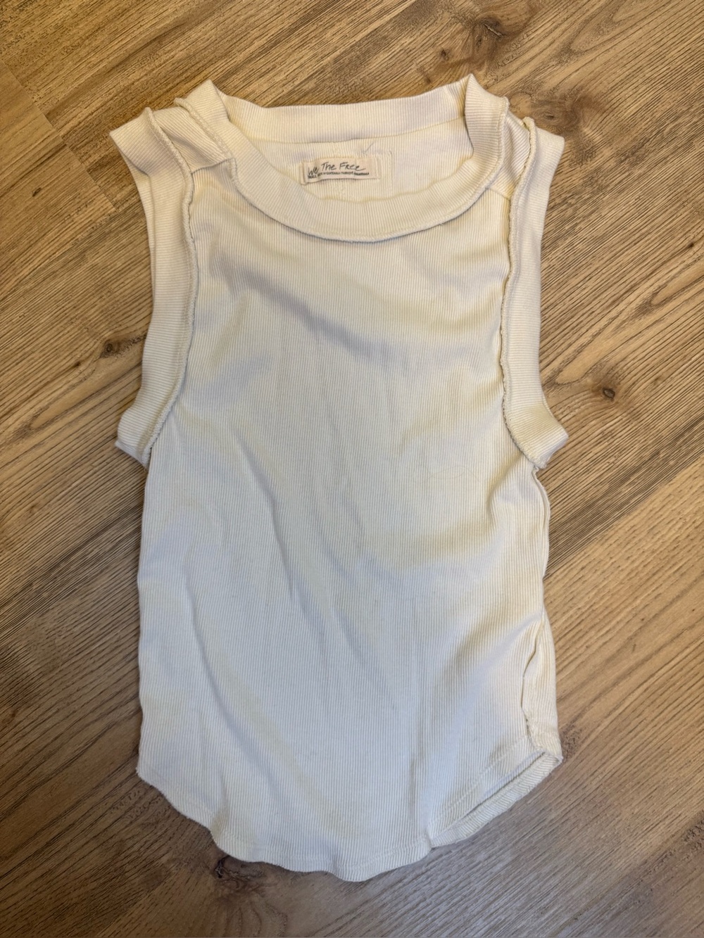 We The Free Cream Ribbed Tank Top
